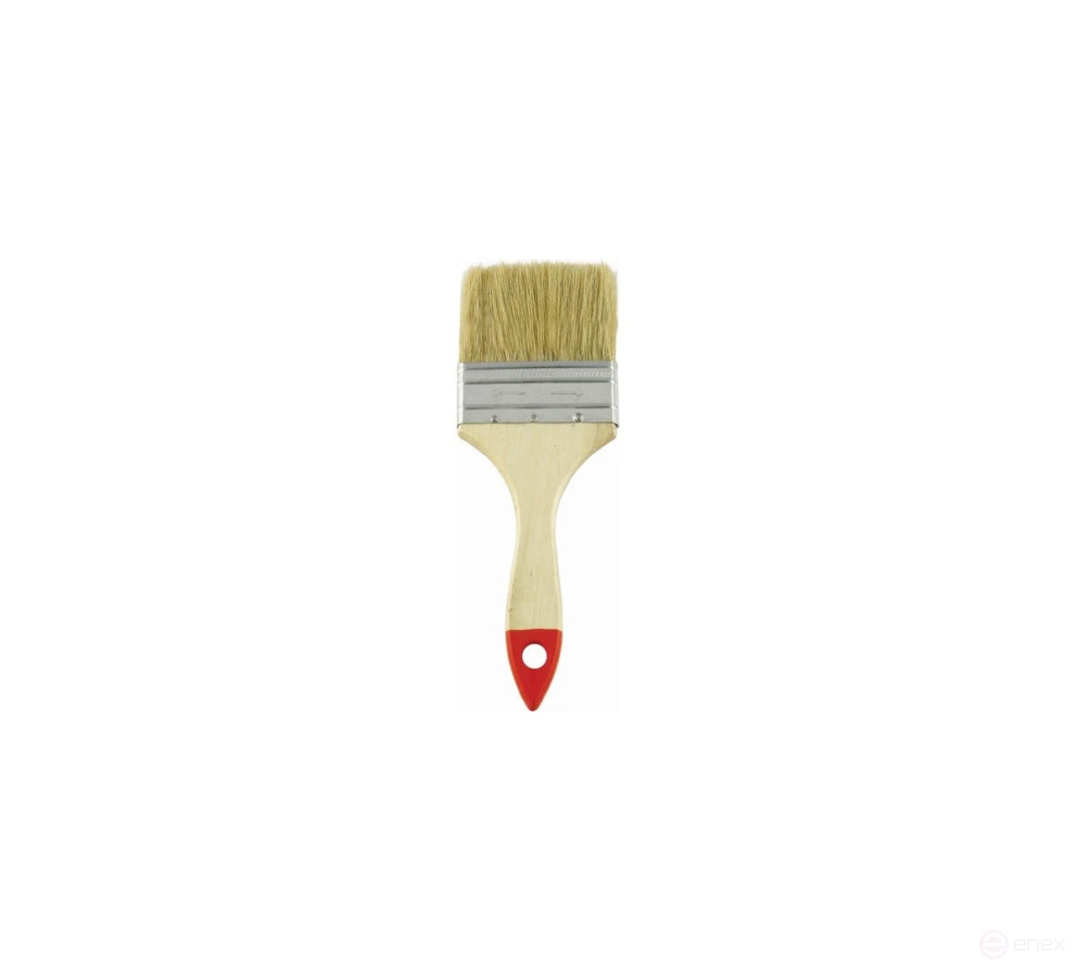 Кисть 63 мм флейцевая, натуральная щетина, деревянная рукоятка, Стройштуки