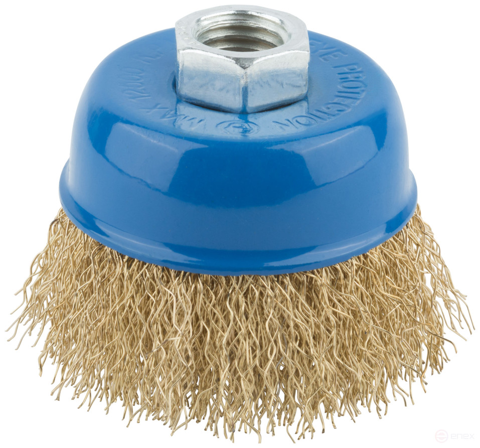 Korschetka, type "cup", nut M14, steel latuned wavy wire 65 mm