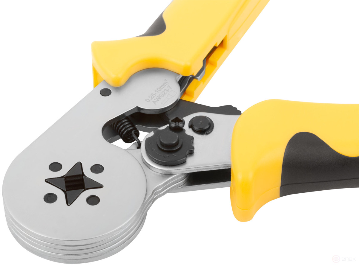 Пресс-клещи для обжима втулочных наконечников 0,25-10 мм, прорезиненные ручки 175 мм