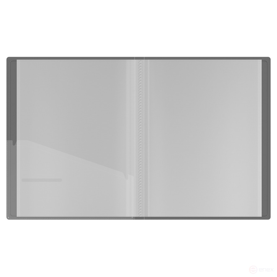 Folder with 20 Berlingo "No Secret" inserts, 17 mm, 700 microns, translucent black, with inner pocket