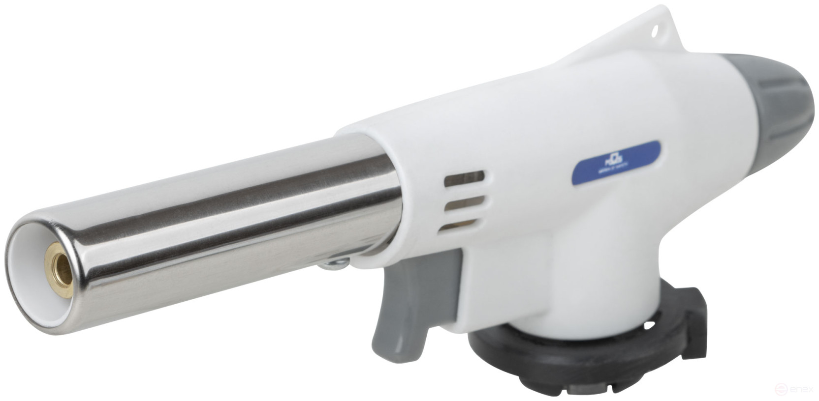 Gas burner for collet cylinder, reservoir.body, with piezo ignition, nozzle 19 mm