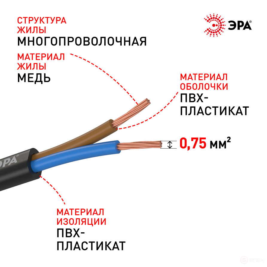 SHP2-0.75-50H ERA SCHWVP Wire 2x0.75 mm2 50m Black