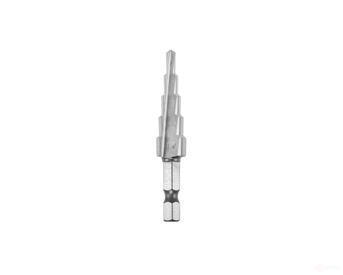 Step drill bit 4-12 st.5 (dx=6.3, P6M5) (4;6;8;10;12) HORTZ