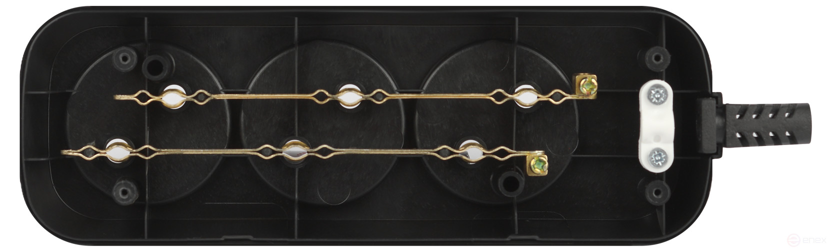 ERA KX-3-B block 3 sockets without grounding black