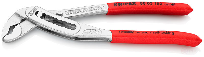 KNIPEX ALLIGATOR® клещи переставные, 42 мм (1 1/2"), под ключ 36 мм, L-180 мм, хром, 1-к ручки