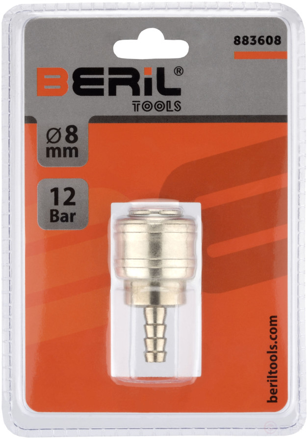 D/hose adapter quick-release 8mm herringbone (BERIL)