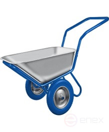 Two-wheeled construction wheelbarrow with U-shaped handle (wheels polyurethane), packing box