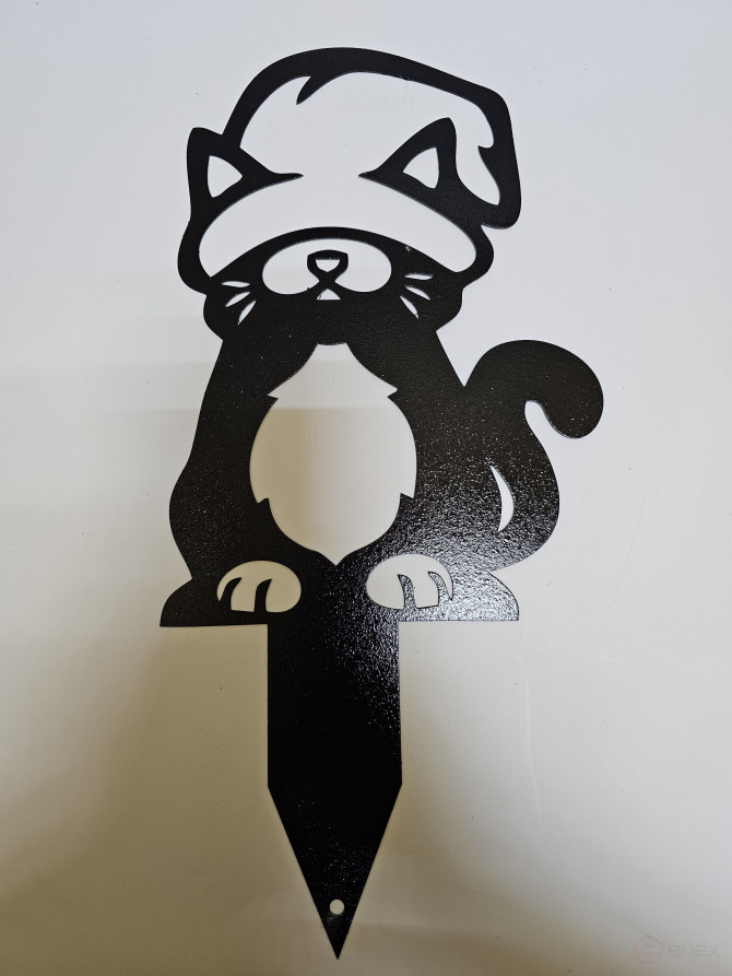Large garden figurine "Cute cat in a hat"
