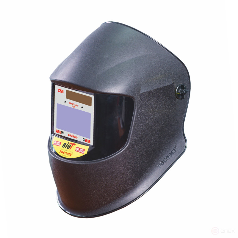 Protective face shield of the welder with mounting on the helmet KN CRYSTALINE® PROFI BIOT®, 2 pcs.