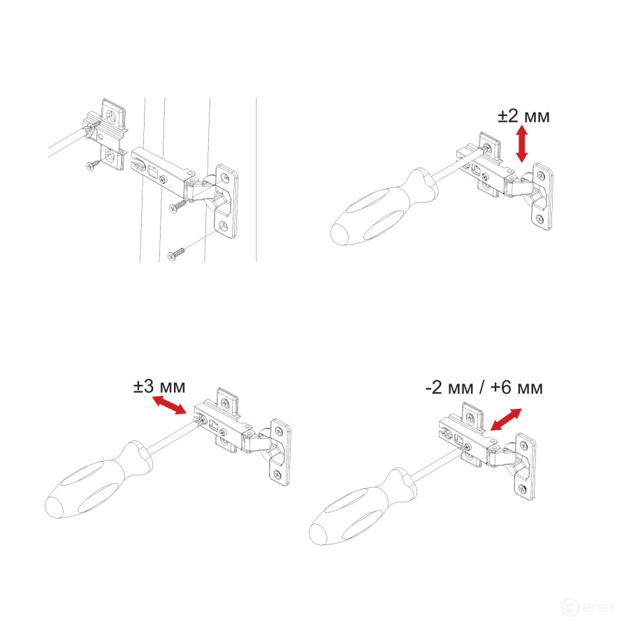 Overhead hinge with spring 45mm h0 slide-on AKS 55g (euro screws)