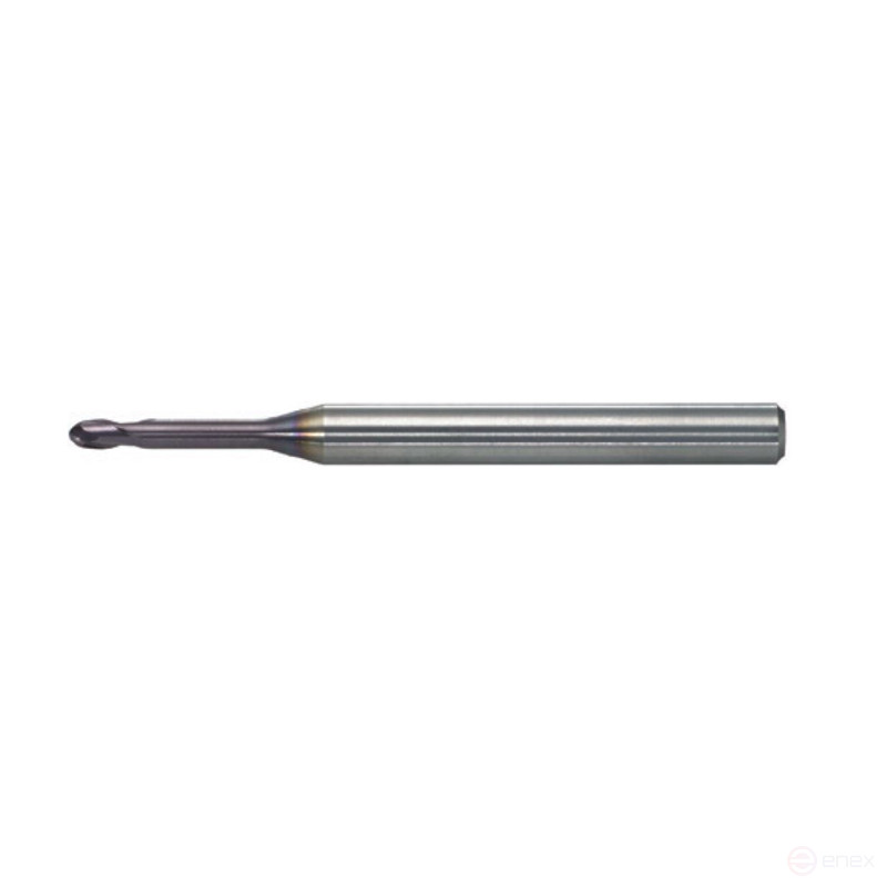 Spherical carbide end mill 0.5 x 0.75 x 50 R=0.25 P45C Z=2 long neck up to xb-6 mm c/x dx=4 GM230-005.06E-P45C Beltools