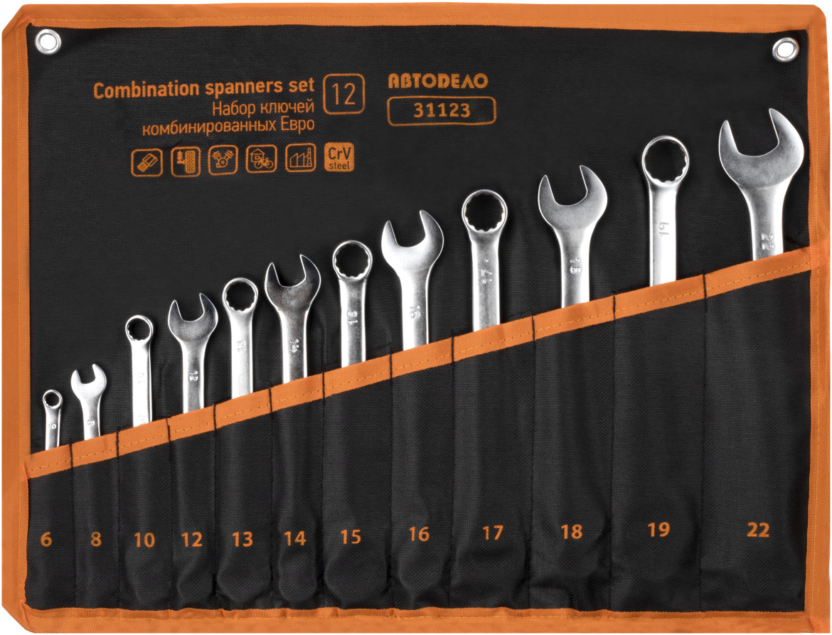 Набор комбинир.ключей АвтоDело 12шт."ЕВРО"(сумка) 31123