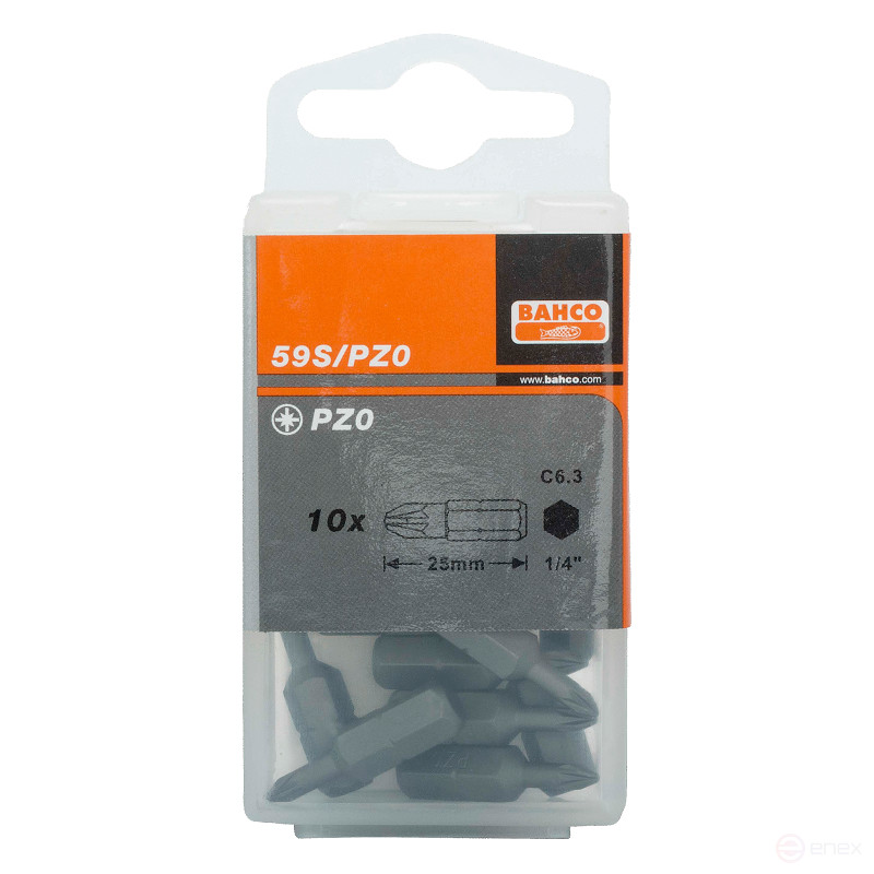 1/4Биты под винты Pozidriv PZ2, L=25 мм, 500штук