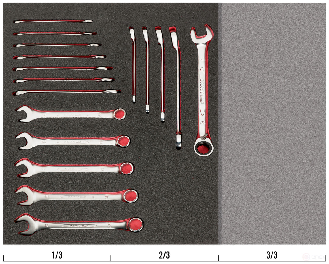 Fit&Go Набор комбинированных и трещеточных ключей в ложементе, 17 предметов