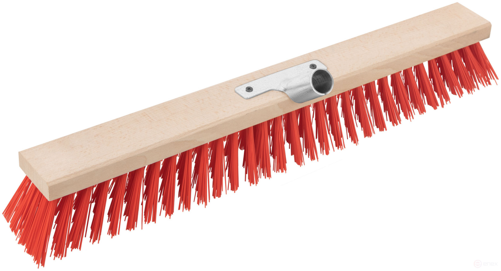 Profi wooden outdoor brush, stiff bristles, metal tool at an angle, 5-row, 600x65 mm