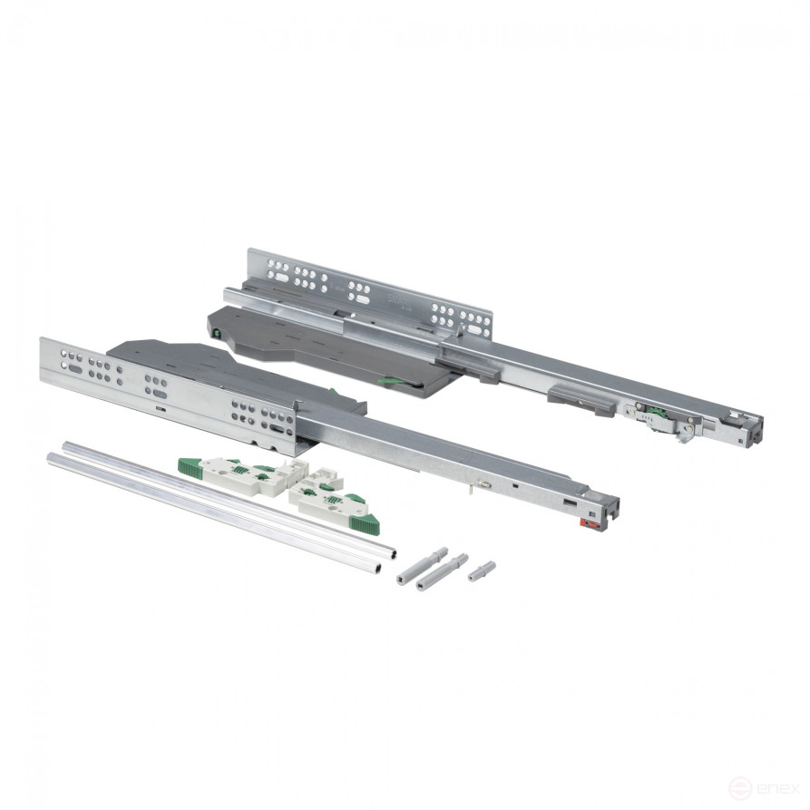 Concealed mounting guide L-500 push to open + chipboard door closer up to 18mm with AKS SMART locks full extension
