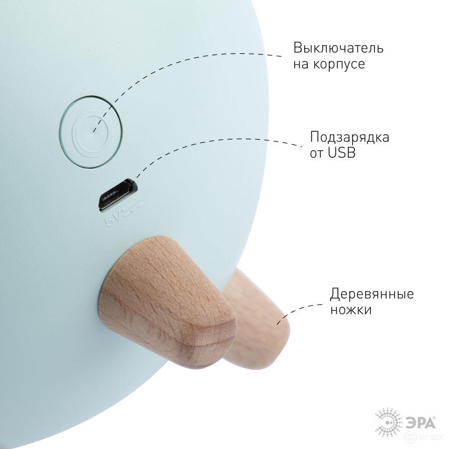 Ночник - светильник светодиодный ЭРА NLED-468-1W-GR хомяк зеленый