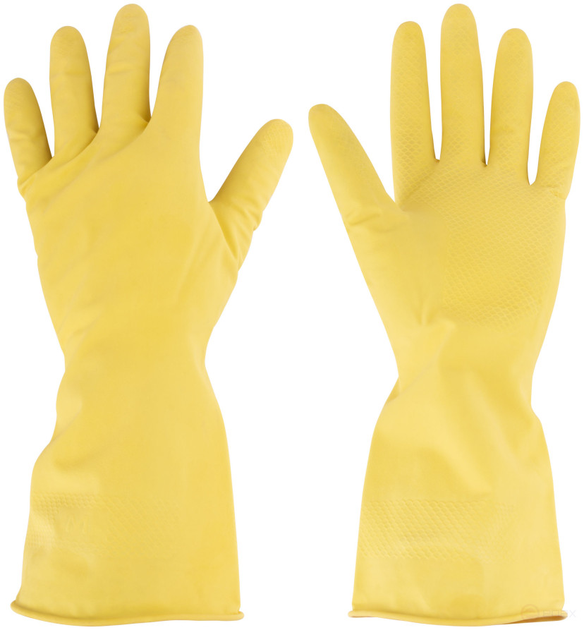 Latex gloves (with internal coating), size M