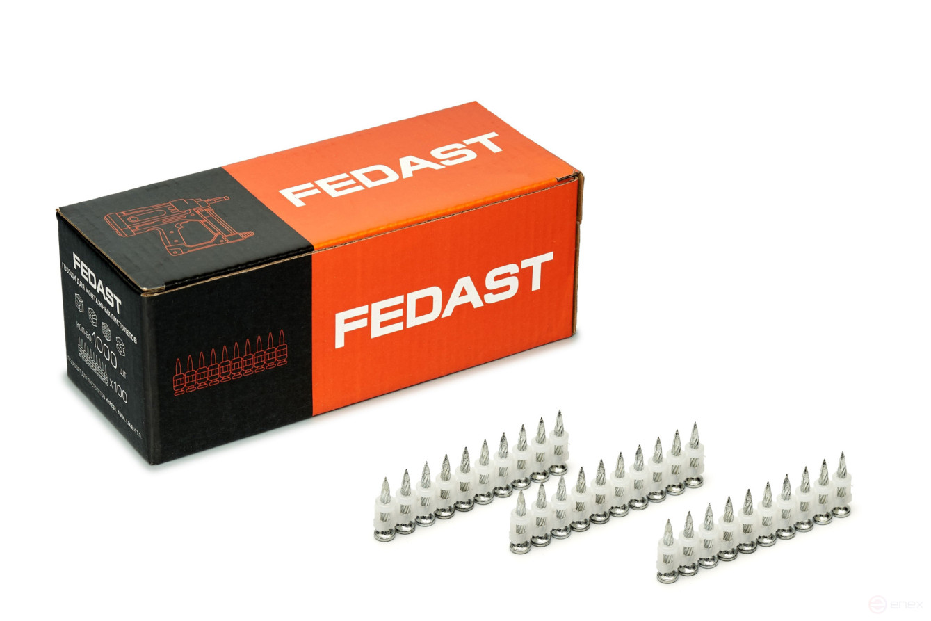 Гвозди для металла и непрочного бетона тип CN (2,7*22 мм винтовые, 1000 шт/уп) FEDAST