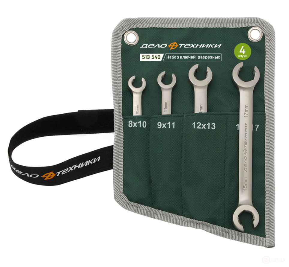 Набор ключей разрезных 4 шт. (8×10; 9×11; 12×13; 15×17 мм) планшет тетроновый