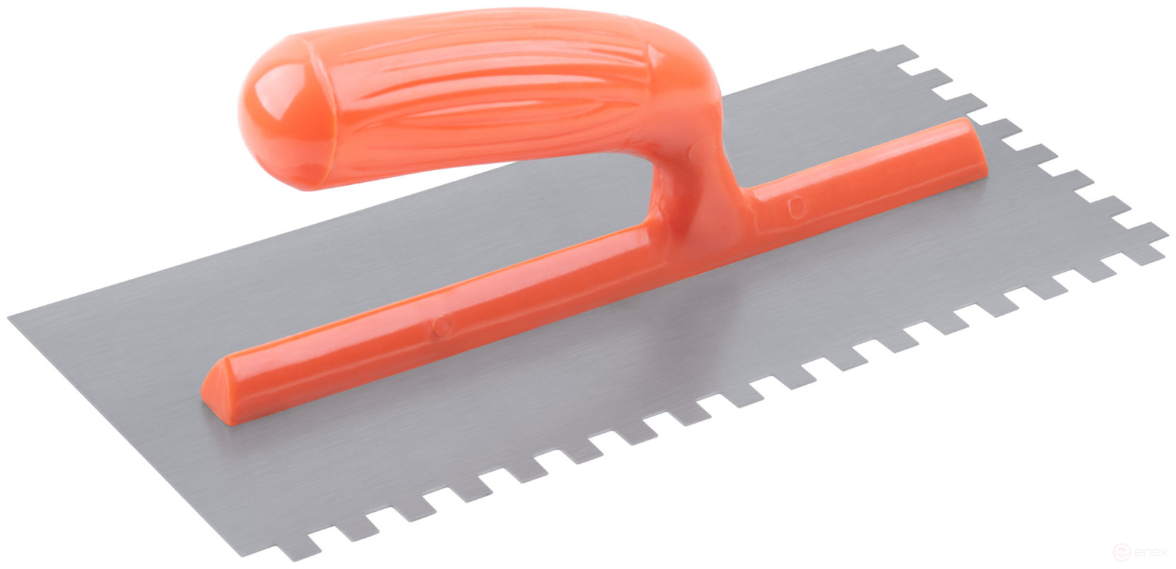 Гладилка стальная с пластиковой ручкой, 280х130 мм зубчатая, зуб 8х8 мм