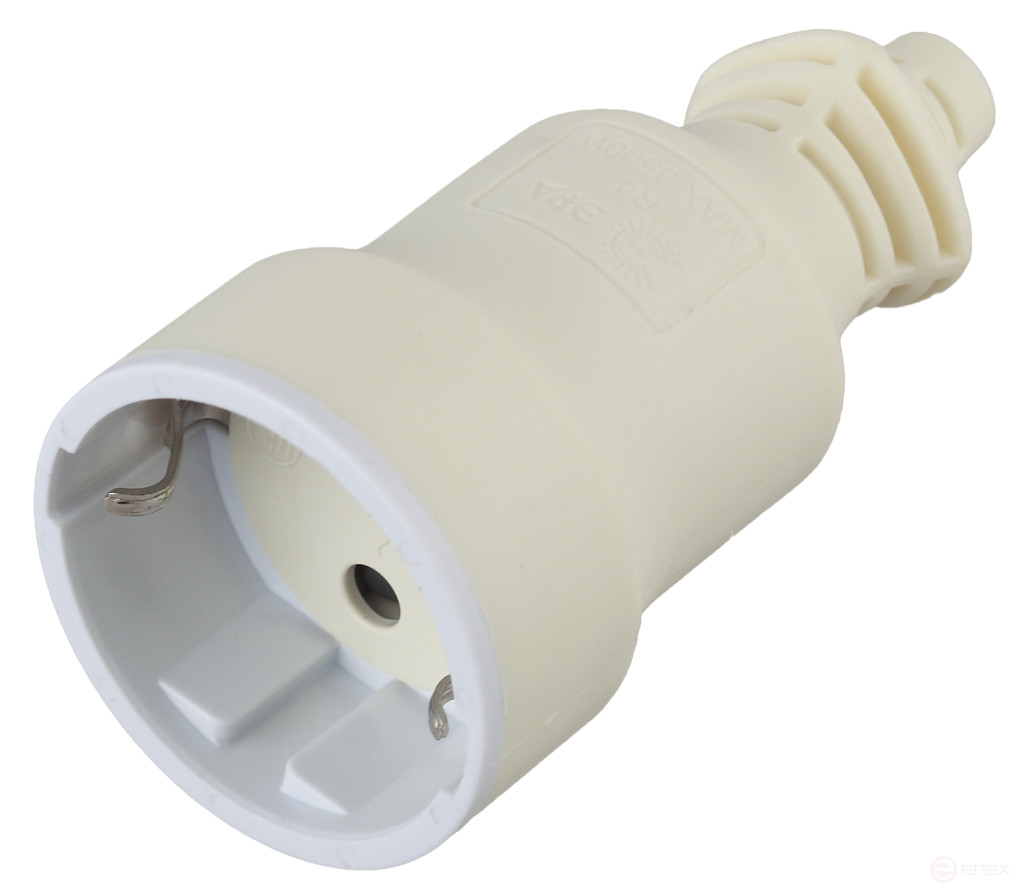 ERA socket R4(W) cable with earthing 16A direct input white