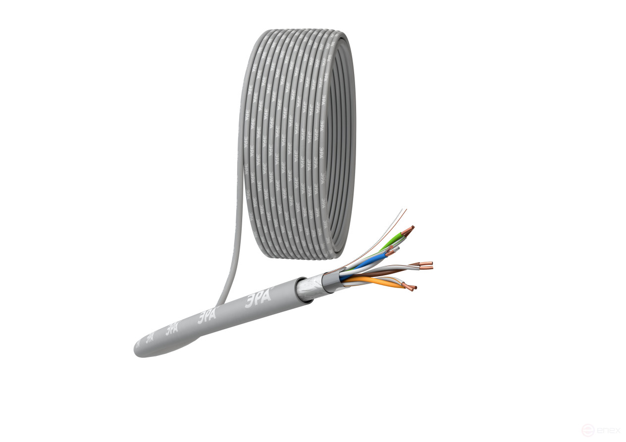 FL-4-PVC Кабель витая пара ЭРА SIMPLE F/UTP 4x2x24AWG Cat5e CU PVC 305 м