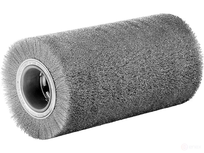 Щетка цилиндрическая гофрированная, Д300 мм, ширина 460 мм, стальная гофрированная проволока STH 0,20 мм, посадочное отверстие 120 мм