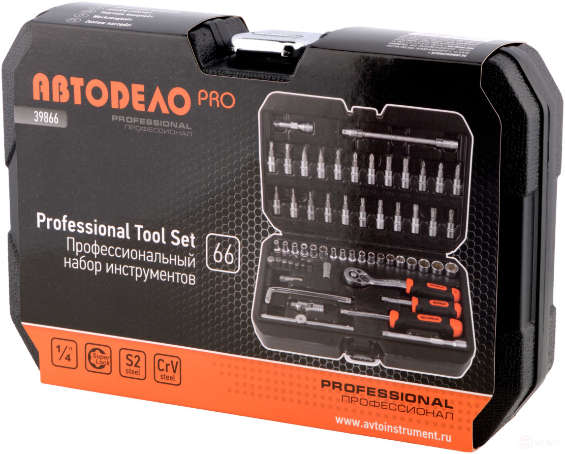 Набор головок торцевых 66пр. 1/4"DR АвтоDело PRO (39866)