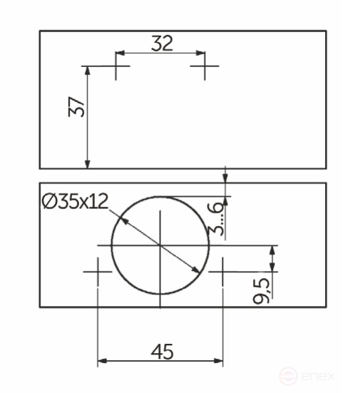 Петля полунакладная с доводчиком 45мм h0 clip-on AKS