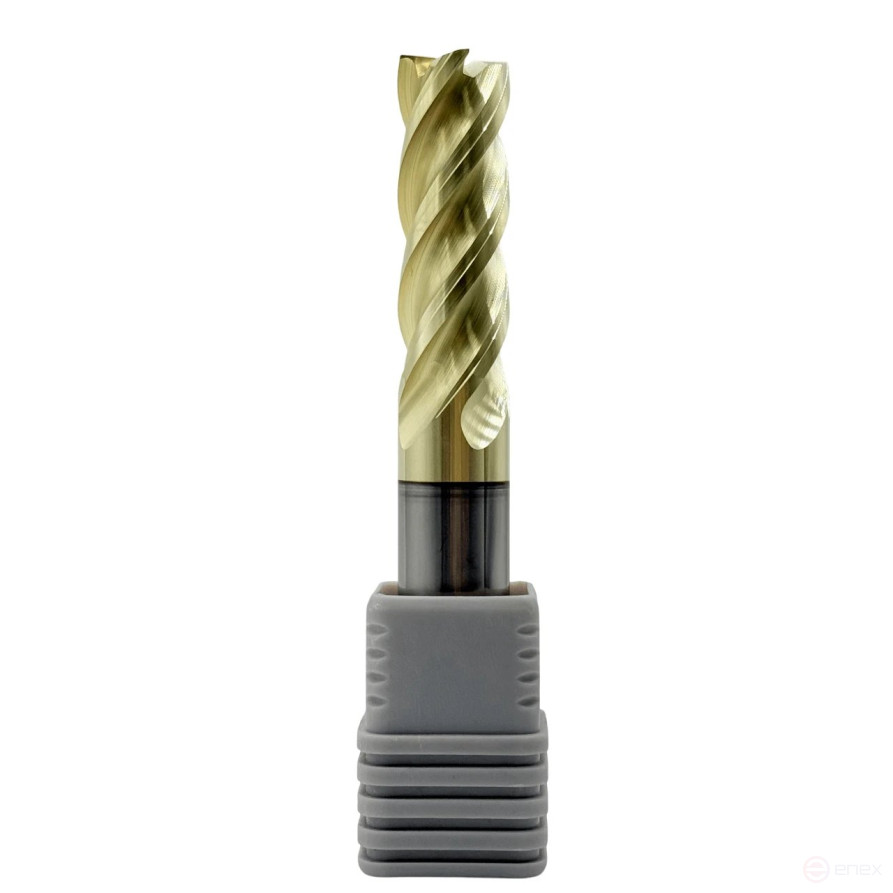 Carbide end mill c/x f 16x45x100 mm z=4 stainless steel and titanium, coated with ZrN, HRC 68 TORNERI T026112