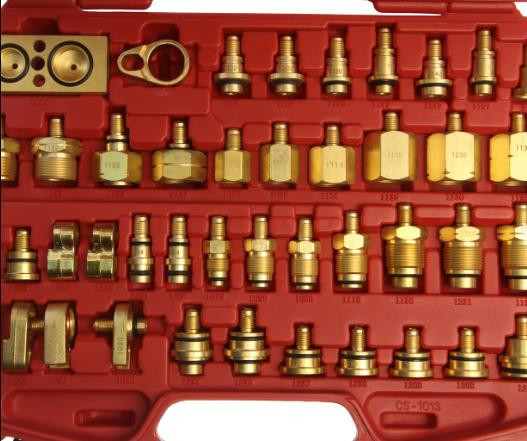 Набор адаптеров для тестирования автокондиционера (европейские и американские автомоб.) в кейсе JTC