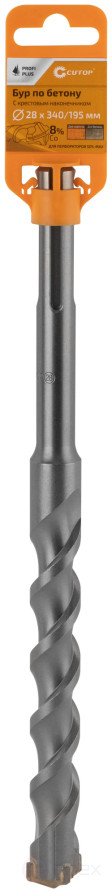 Бур по бетону CUTOP Profi Plus, SDS-Max с крестовым наконечником, 28x340 мм