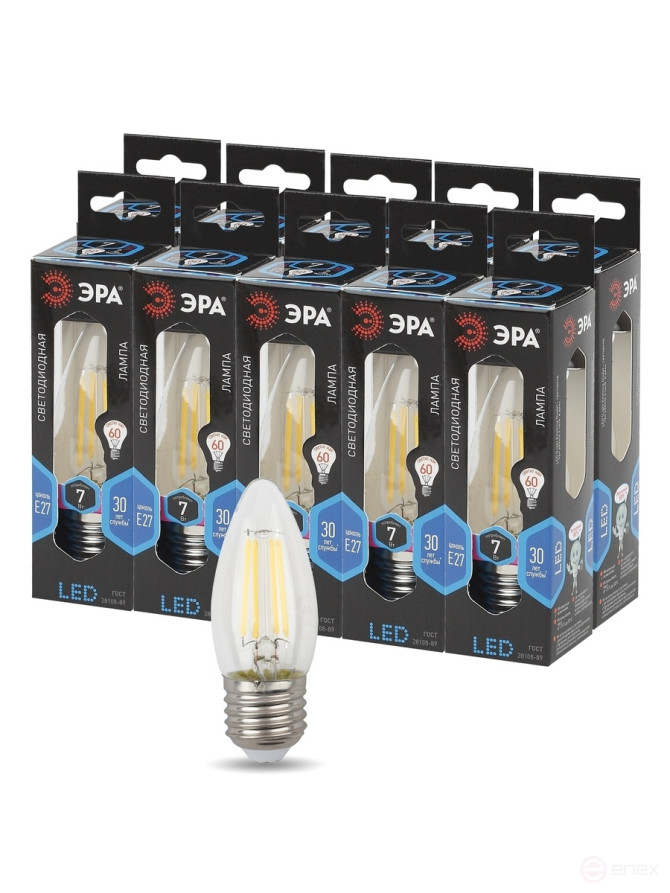 LED ERA Lamp F-LED B35-7W-840-E27 7W Filament Candle Neutral White Light E27
