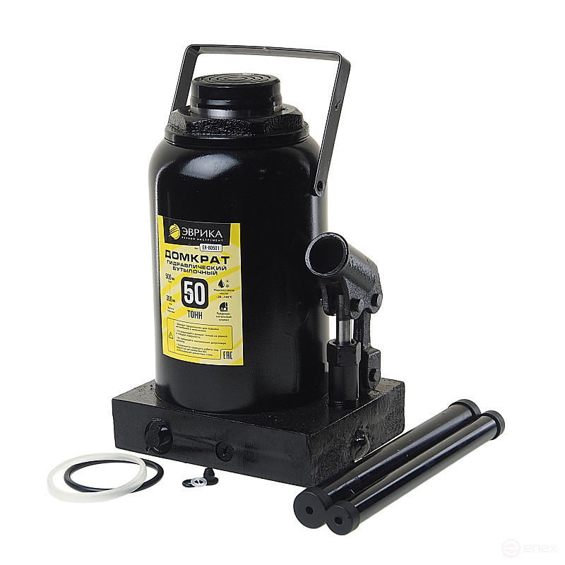 Hydraulic jack ER-80501 bottle with 50t valve, repair kit (lifting height 300-500mm) EUREKA /1
