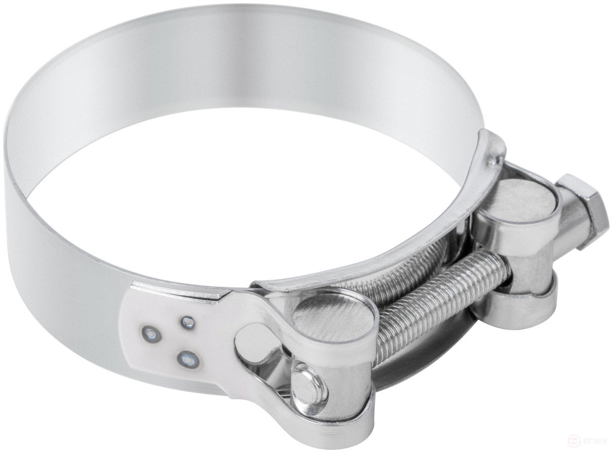 The clamp is a crimping power hinge, stainless steel.steel 80-85 mm