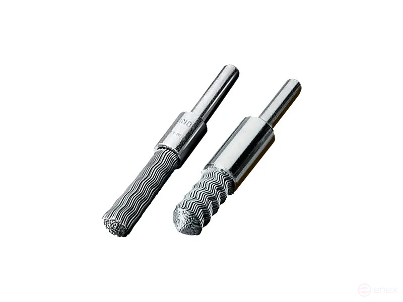 Щетка кисть гофрированная, Д11 мм, хвостовик 6 мм, длина 71 мм, стальная гофрированная проволока STH 0,35 мм, коническая обрезка, длина рабочей части 25 мм