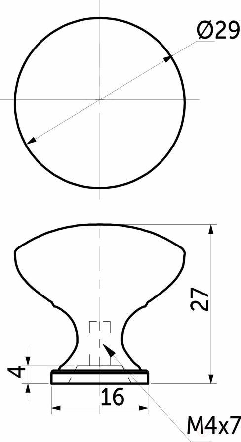 Ручка меб. кнопка мет. TERNI черный хром, AKS