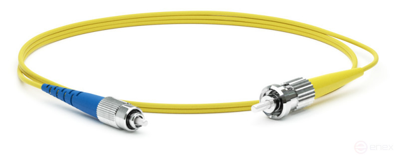 FC-S2-9-FC/UR-ST/UR-H-0.5M-LSZH-YL Патч-корд волоконно-оптический (шнур) SM 9/125 (OS2), ST/UPC-FC/UPC, 2.0 мм, simplex, LSZH, 0.5 м