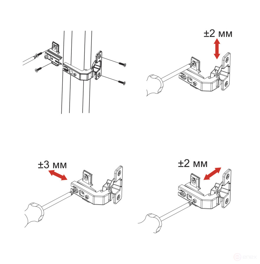 Петля под фальшпанель 90° с пружиной 45мм h6 slide-on AKS короткое плечо