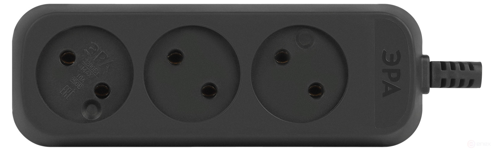 ERA KX-3-B block 3 sockets without grounding black
