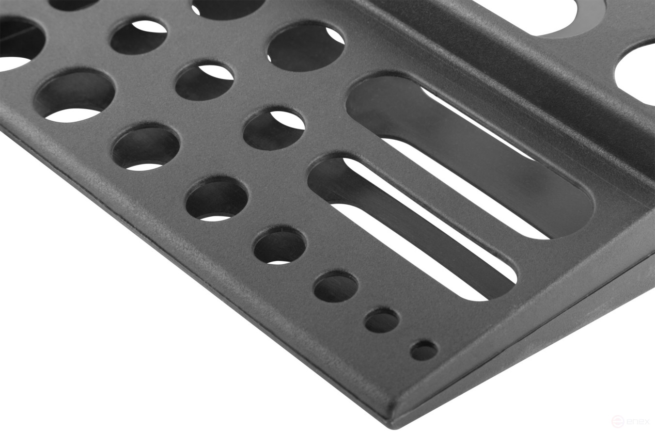 Plastic tool shelf "mini" black, 48 holes, 300x150 mm