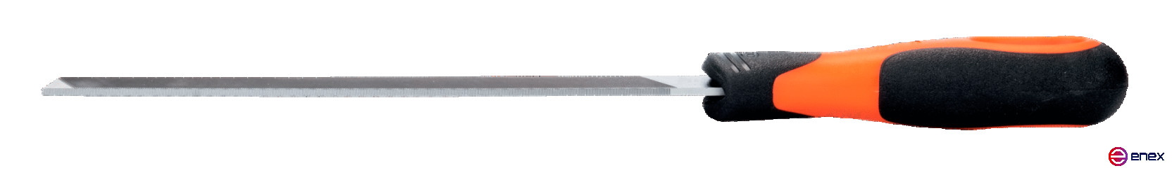 Напильник плоский с закругленной кромкой с рукояткой ERGO 200 мм, насечка личная