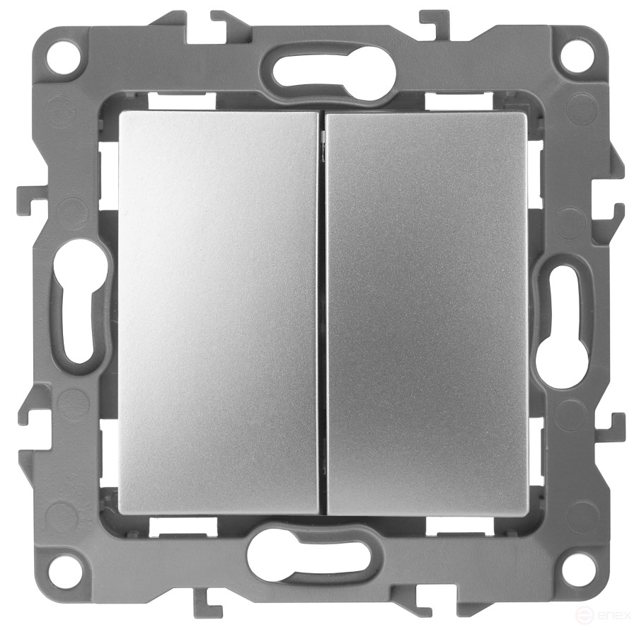12-1106-03 ERA Double Switch, 10AH-250V, IP20, Era 12, Aluminum