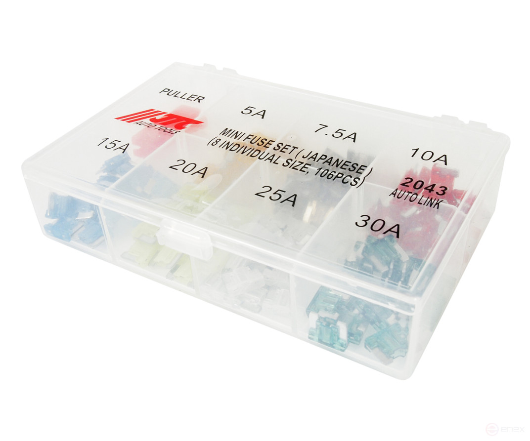 Fuse 5-30A mini (Japanese car) 105 pcs. in the JTC box