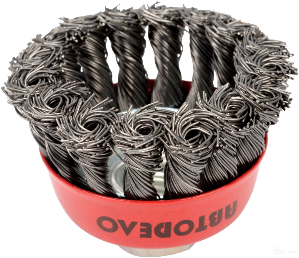 Cleaning brush for ear socket D-65mm M14*2 (twisted,cup) (Avtodor) 44048