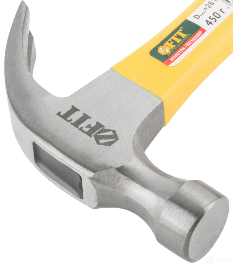 Молоток-гвоздодер, фиберглассовая усиленная ручка, Профи 28 мм, 450 гр.