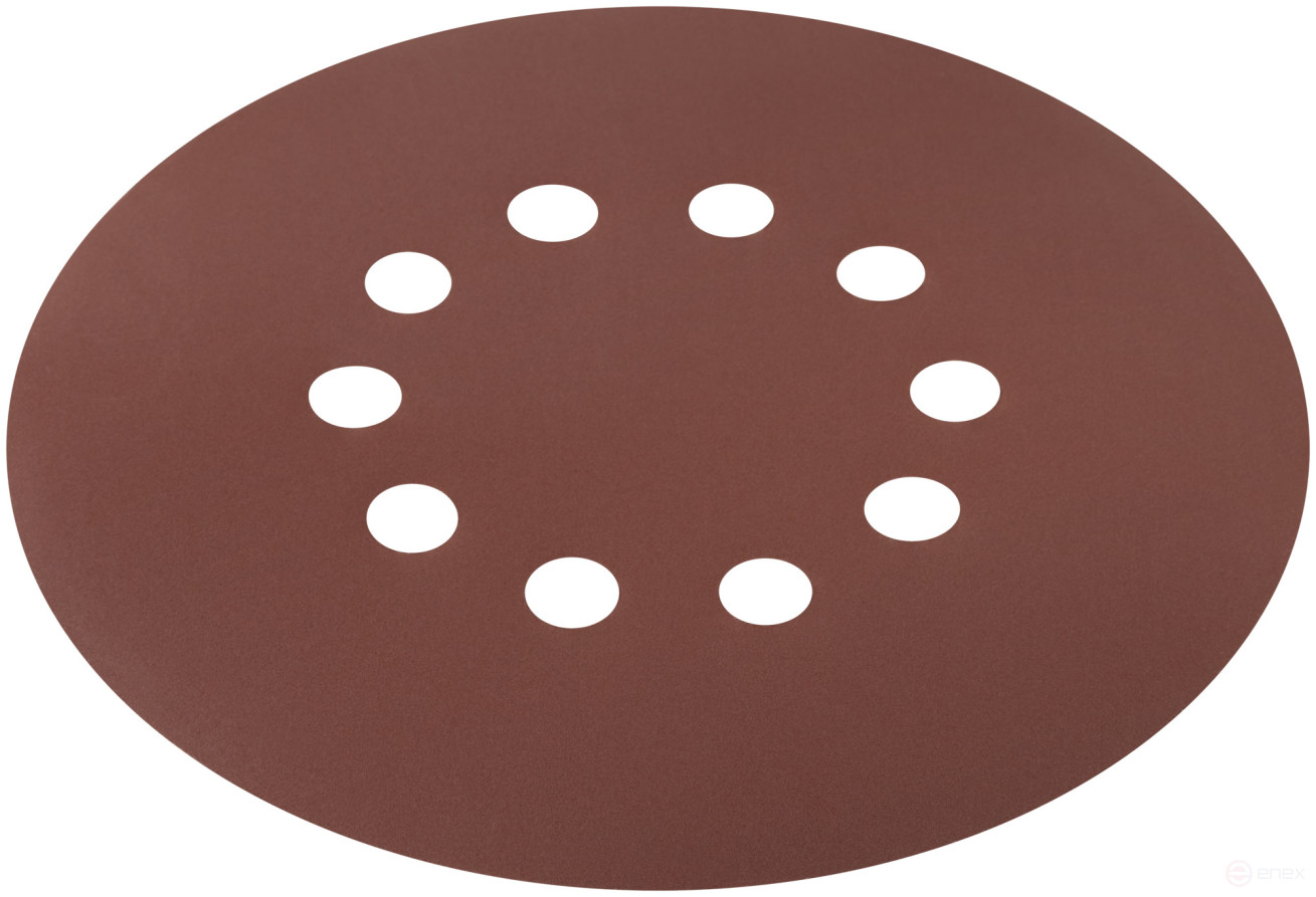 Круги шлифовальные с отверстиями (липучка), алюминий-оксидные, 225 мм, 5 шт. Р 320