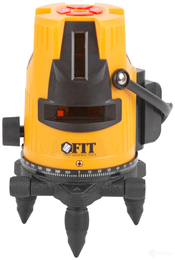 Уровень лазерный самоуспокаивающийся, зеленые лучи, горизонталь + 4 вертикали, диапазон 20 м, Li-Ion аккум., 2 уровня яркости, без треноги, коробка