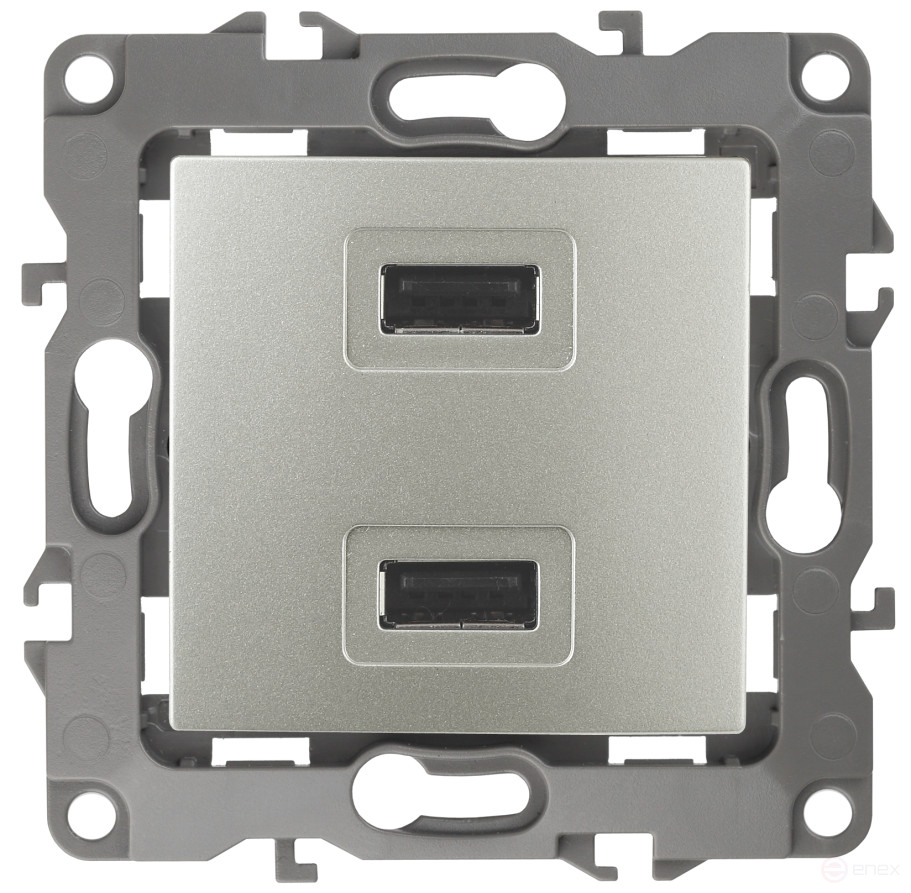 12-4110-15 ЭРА Устройство зарядное USB, 230В/5В-2100мА, IP20, Эра12, перламутр